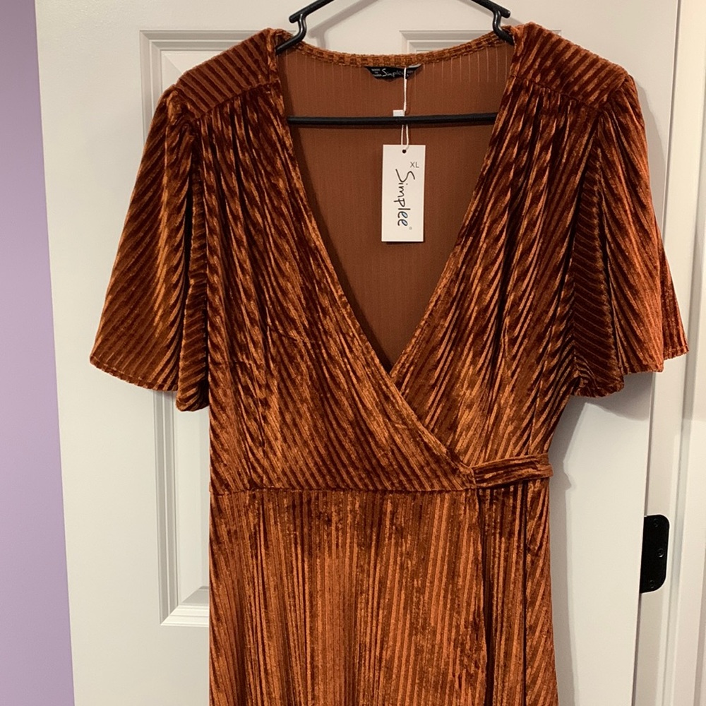 Velvet wrap dress